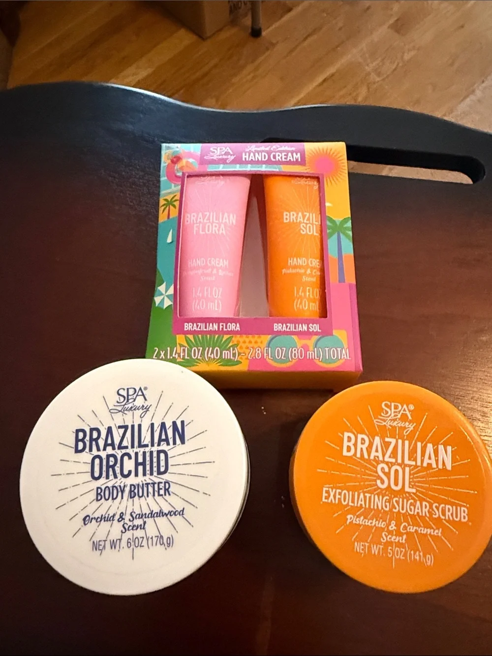 SPA Luxury Brazilian Body Butter & Scrub Set - Pink & Orange